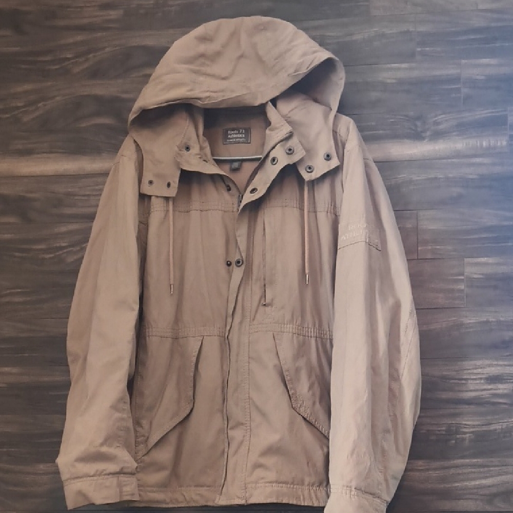 Roots 73 Athletics Hooded Field Jacket - Tan Khaki - Men’s Large